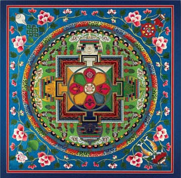 Religious Painting - Blue Golden Mandala Buddhism